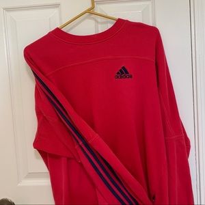 Blue/Red Adidas Vintage Crewneck Sweater Medium